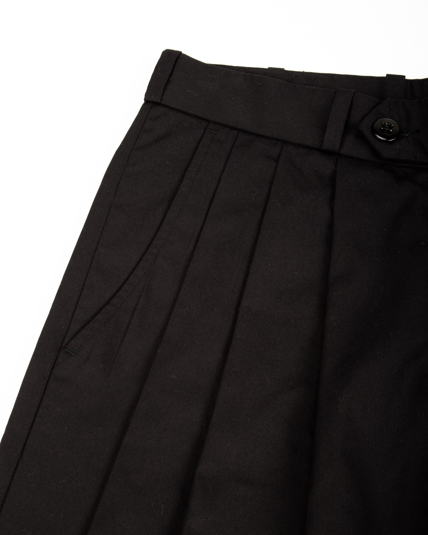 Monitaly Triple Tuck Wide Pants - Black Vancloth Oxford - Standard & Strange